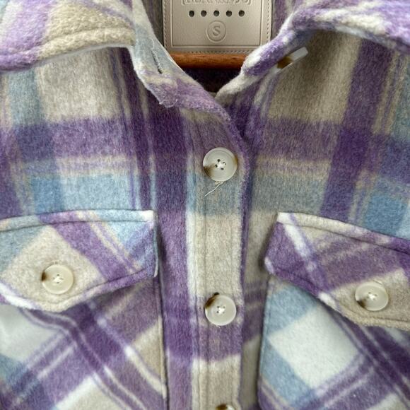 BLANK NYC Purple Plaid Cropped Shacket Jacket in Keep it Up Plaid  // S - Picture 6 of 9